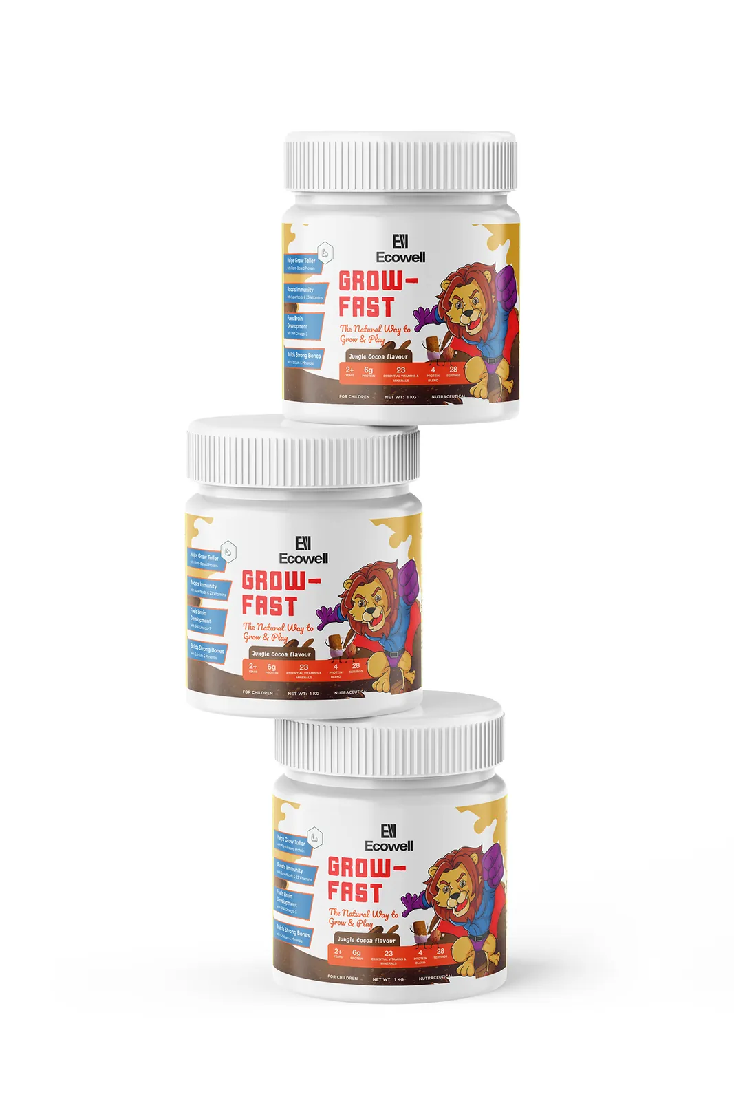 Grow Fast Nutrition Stacked Jars